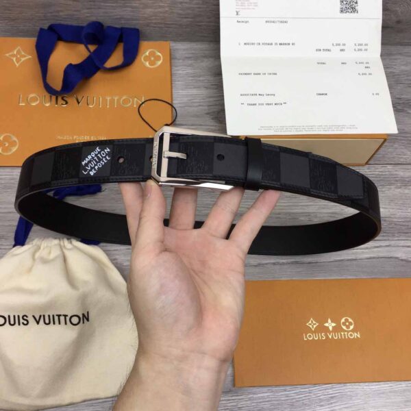 Thắt lưng nam Louis Vuitton Architect 35mm Belt Graphite Black like auth