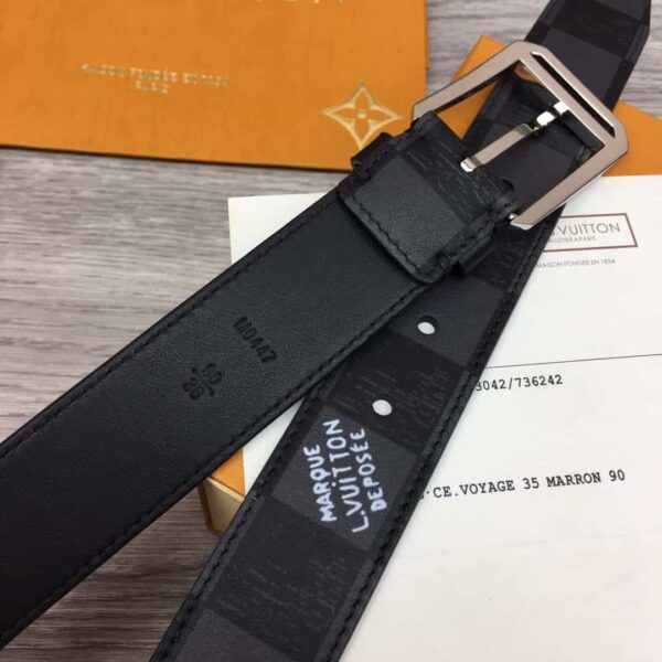 Thắt lưng nam Louis Vuitton Architect 35mm Belt Graphite Black like auth