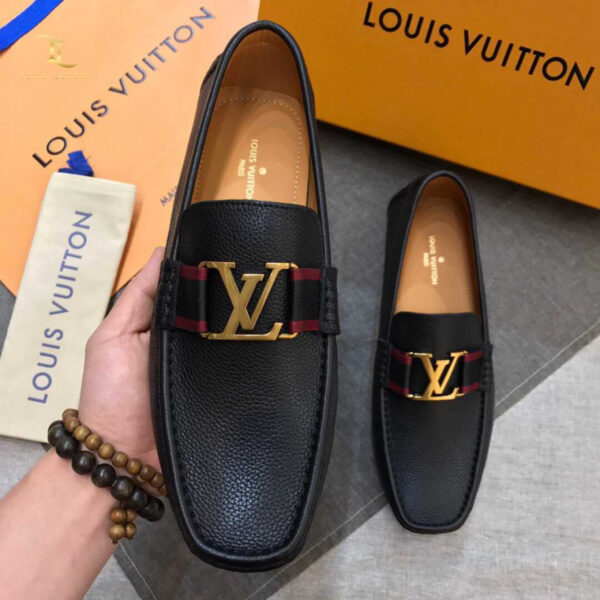 Giày lười Louis Vuitton Monte Carlo Moccasin tag vải đỏ