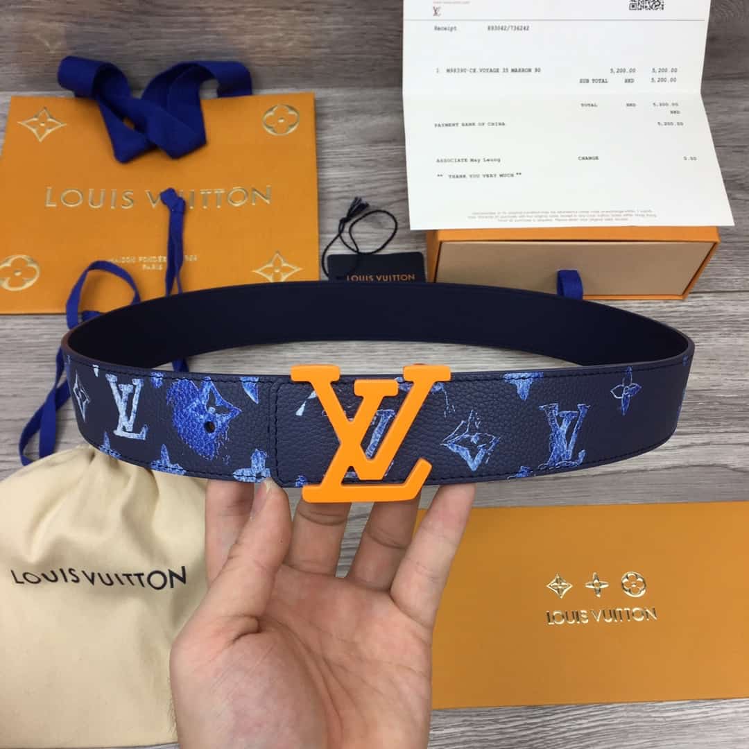 Louis Vuitton LV Shape Reversible 40 MM Dark Blue Belt
