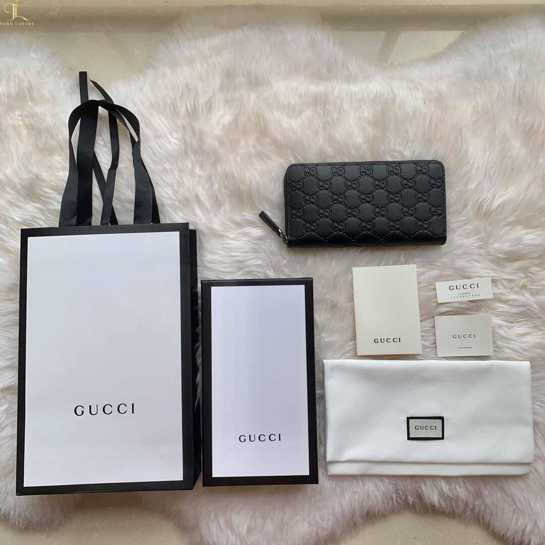 Ví dài Gucci GG Embossed Leather Wallet In Black siêu cấp like auth 99% -  TUNG LUXURY™