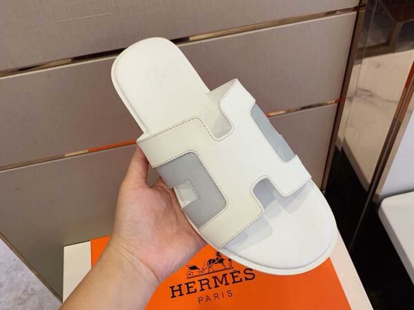 Dép Hermes Izmir Sandals dạ quang màu trắng bản siêu cấp