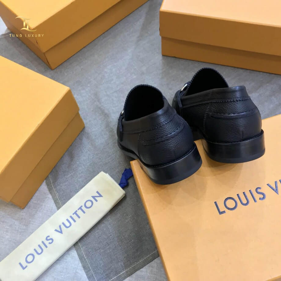 Giày lười Louis Vuitton Major Loafer đế cao da nhăn siêu cấp Like Auth
