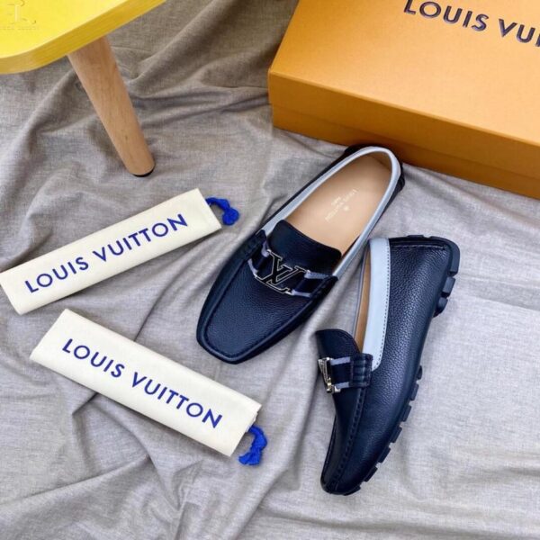 Giày lười Louis Vuitton Monte Carlo Moccasin viền trắng like auth