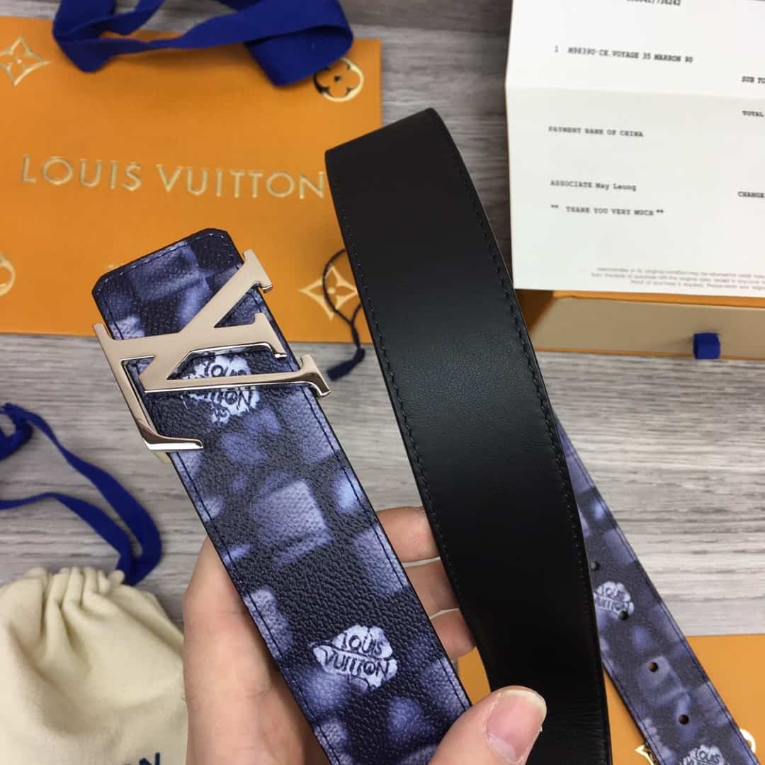 Thắt lưng nam Louis Vuitton LV Initiales 40MM Reversible Belt Damier Black 