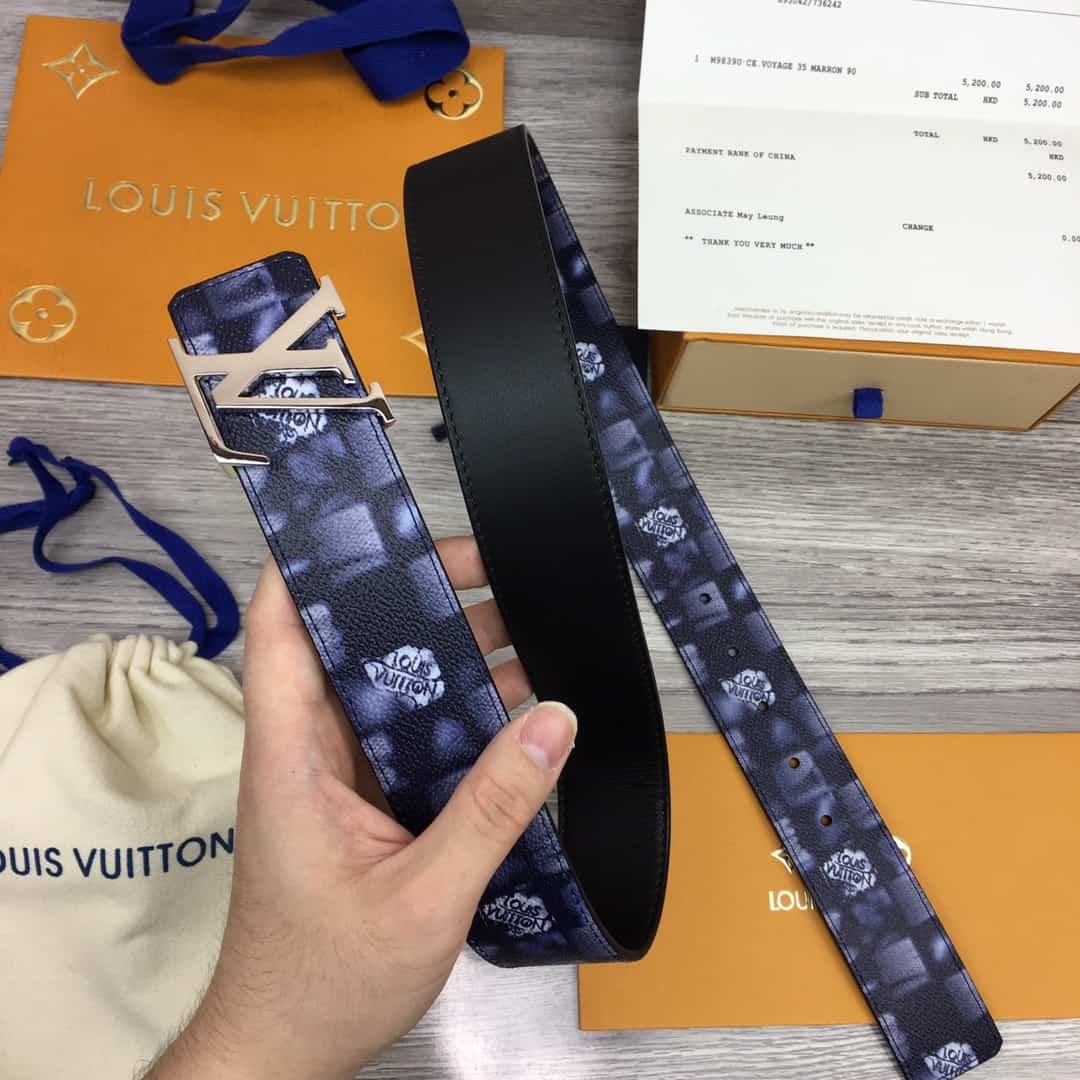Thắt lưng nam Louis Vuitton LV Initiales 40MM Reversible Belt Damier Black 