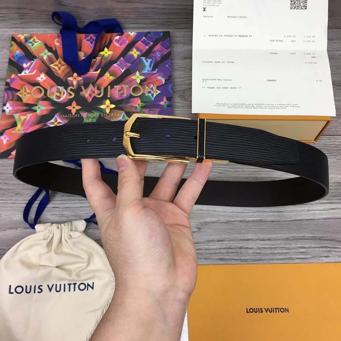Thắt lưng nam Louis Vuitton Slender 35mm Reversible Belt Epi Black