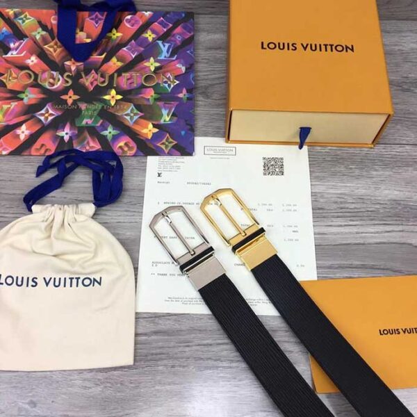 Thắt lưng nam Louis Vuitton Slender 35mm Reversible Belt Epi Black