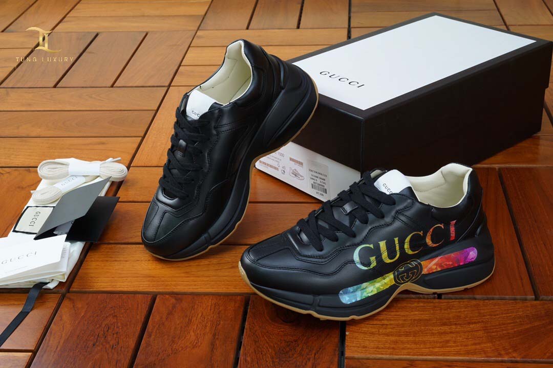 Giày Gucci Rhyton Logo màu đen Like Auth siêu cấp like auth 99%