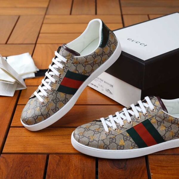 Giày Gucci Ace GG Supreme Bees sneaker Like Auth