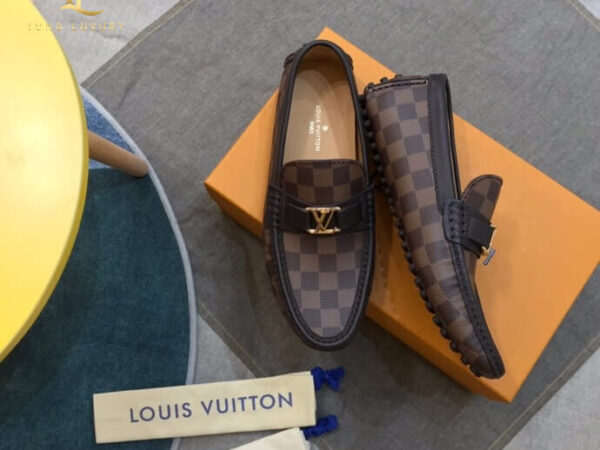 Giày lười LV like auth Hockenheim Moccasin Caro màu nâu