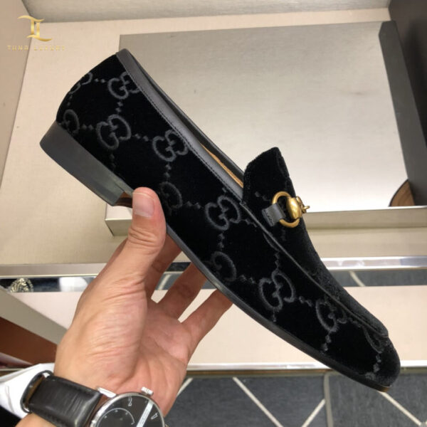 Giày lười Gucci Jordaan GG Velvet Loafers da nhung