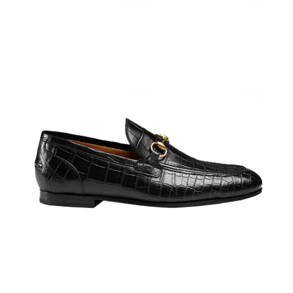Giày lười Gucci Jordaan Crocodile Loafer vân rạn màu đen siêu cấp Like uth  99% - TUNG LUXURY™