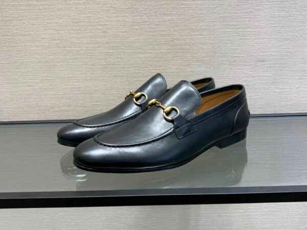 Giày lười Gucci siêu cấp Jordaan Leather Loafer màu đen