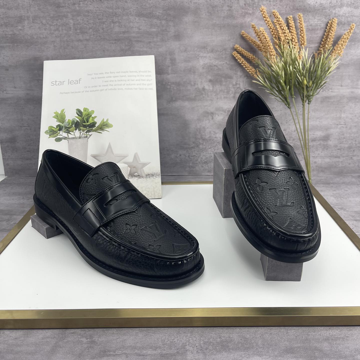 Giày lười Louis Vuitton Like Auth đế cao da đen bóng GLLV74 siêu cấp like  auth 99  HOANG NGUYEN STORE