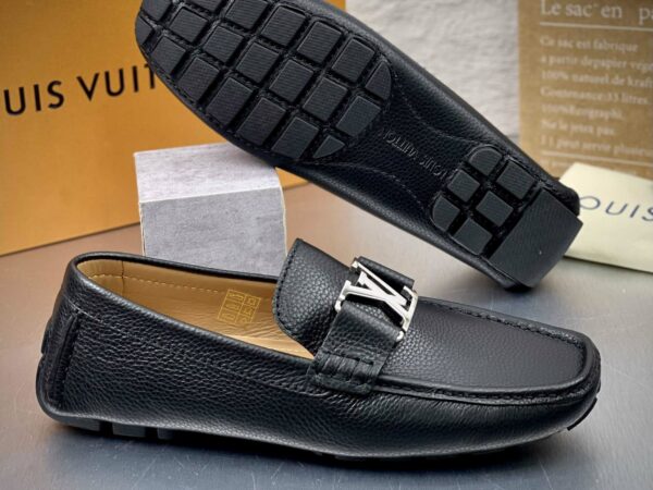 Giày lười Louis Vuitton Monte Carlo like Auth da nhăn màu đen