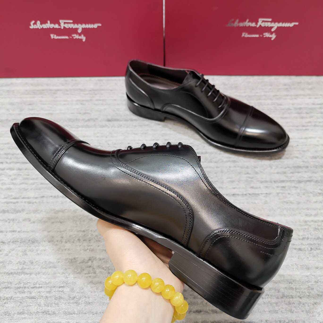 Giày tây Ferragamo Casual Business Leather siêu cấp buộc dây 