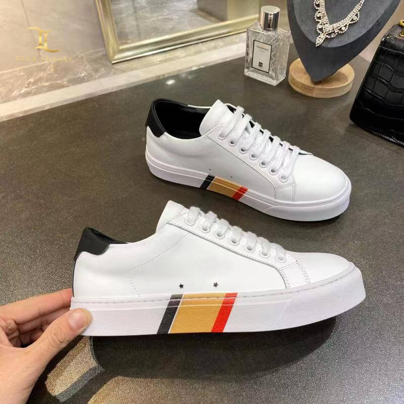 Giày thể thao Burberry siêu cấp Leather Lace Up Sneakers 