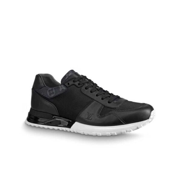 Giày thể thao LV Run Away Sneaker like auth viền hoa màu đen