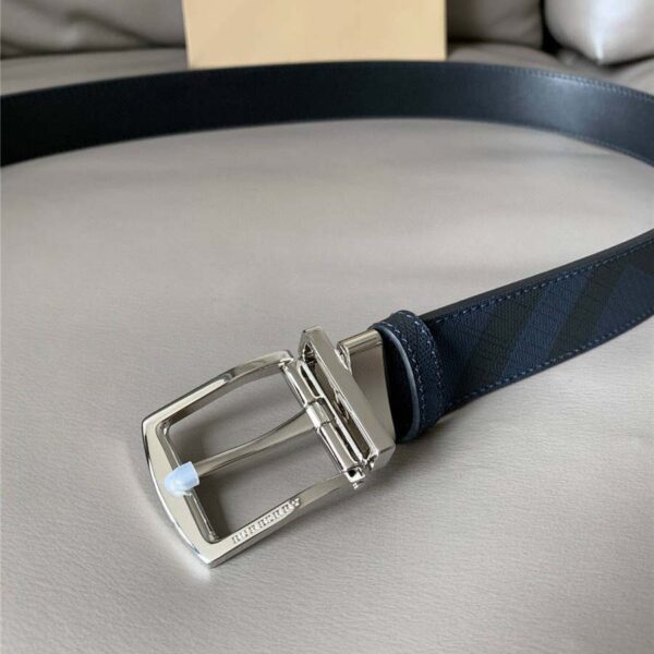 Thắt lưng Burberry Leather Reversible Belt siêu cấp Caro xanh