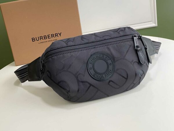 Túi đeo Burberry siêu cấp họa tiết logo tròn màu xám