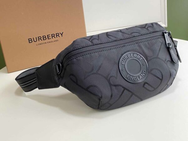 Túi đeo Burberry siêu cấp họa tiết logo tròn màu xám