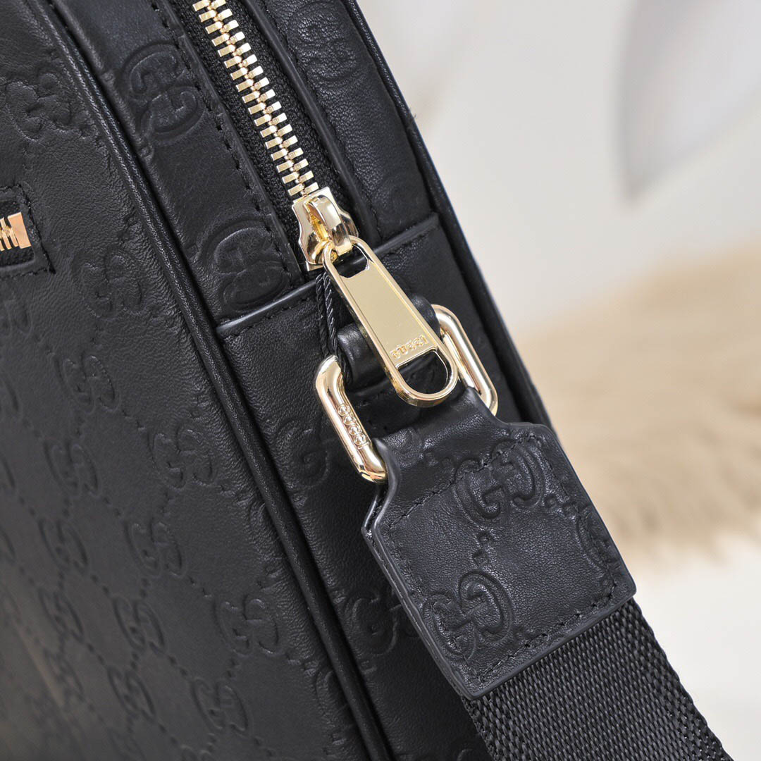 Túi đeo chéo Gucci siêu cấp hoạ tiết ngăn phụ màu đen