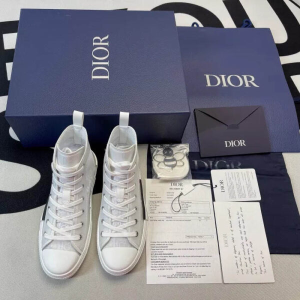 Giày Dior B23 Hight Top White Dior Oblique