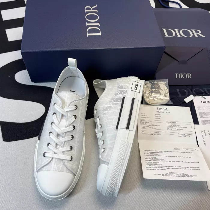 B23 LowTop Sneaker White and Navy Blue Dior Oblique Canvas  DIOR US