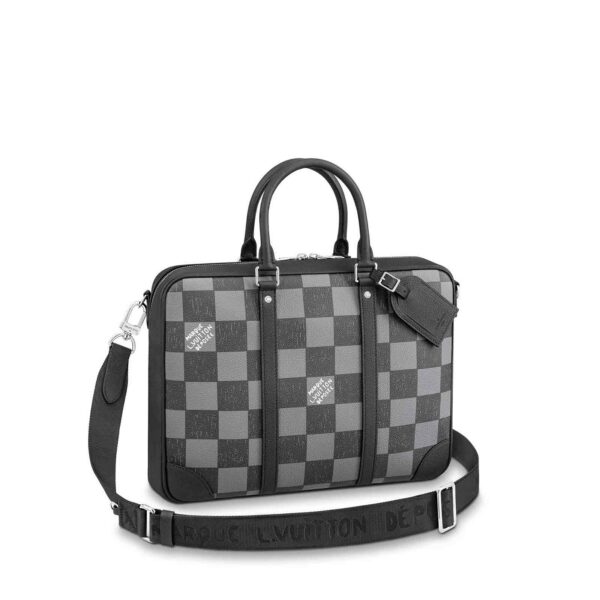 Túi xách nam Louis Vuitton Sirius Briefcase like auth caro trắng đen
