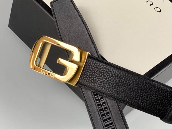 Thắt lưng Gucci Black Square G Leather Belt like auth khóa chữ G