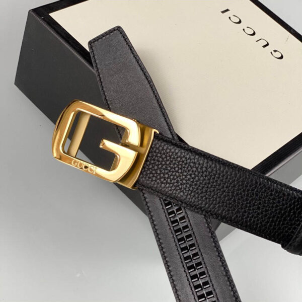 Thắt lưng Gucci Black Square G Leather Belt like auth khóa chữ G