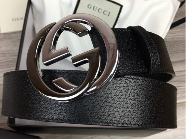 Thắt lưng Gucci Contrast Interlocking G Buckle like auth khóa 2 màu
