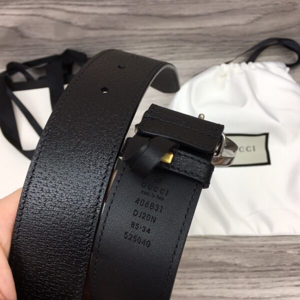Thắt lưng Gucci Leather Belt With Double G Buckle like auth khóa xước
