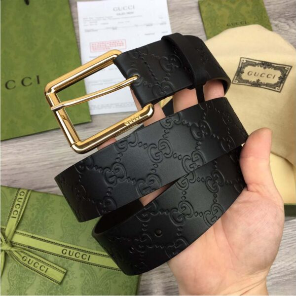 Thắt lưng Gucci Leather Signature Belt like auth khóa kim