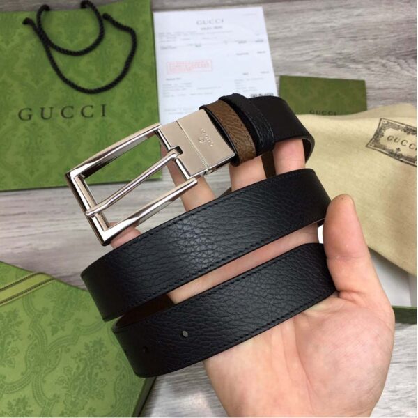 Thắt lưng Gucci Reversible Leather With Square Buckle khóa xoay