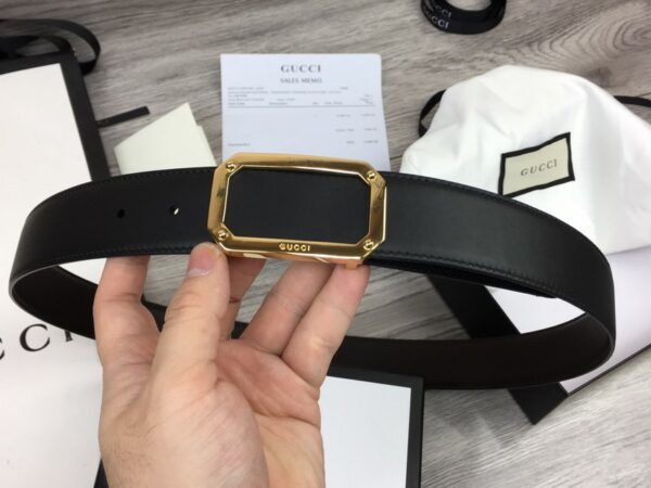 Thắt lưng Gucci Signature Leather belt Item like auth khóa vuông