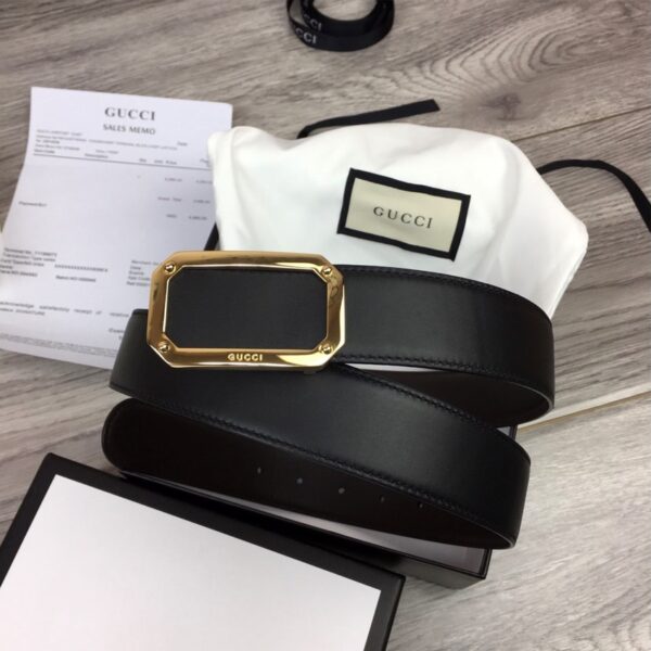 Thắt lưng Gucci Signature Leather belt Item like auth khóa vuông
