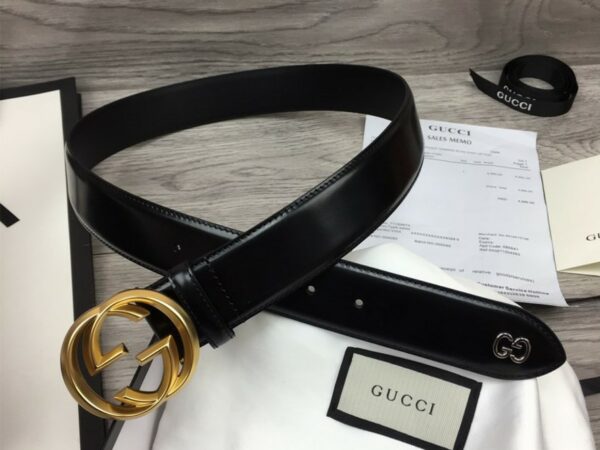 Thắt lưng Gucci Signature With G Buckle Black like auth dây bóng