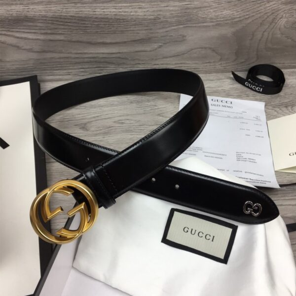 Thắt lưng Gucci Signature With G Buckle Black like auth dây bóng