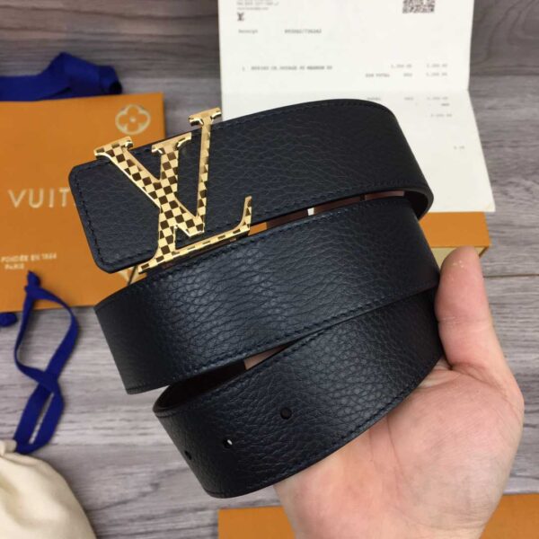 Thắt lưng Louis Vuitton Damier LV 40mm Reversible Belt like auth logo caro
