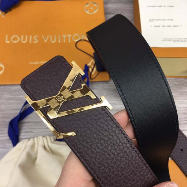 Thắt lưng Louis Vuitton Damier LV 40mm Reversible Belt like auth logo caro