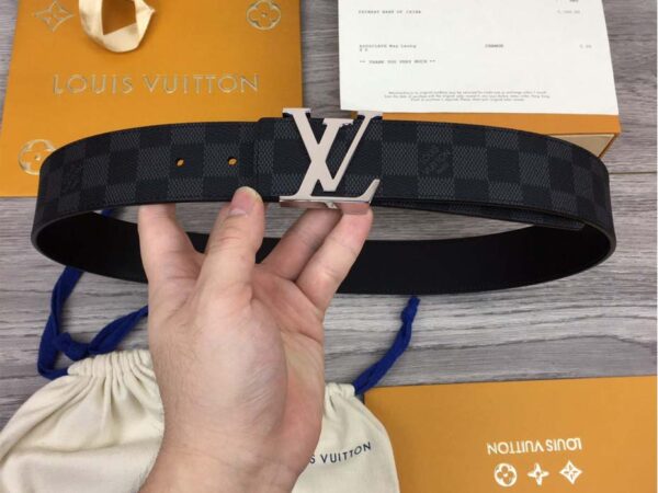Thắt lưng Louis Vuitton Initials Reversible Belt Damier Infini like auth dây caro đen