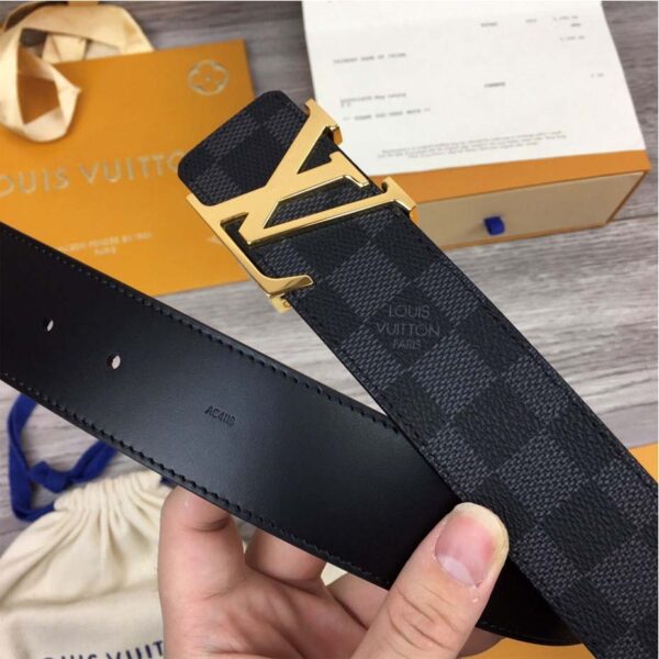 Thắt lưng Louis Vuitton Initials Reversible Belt Damier Infini like auth dây caro đen