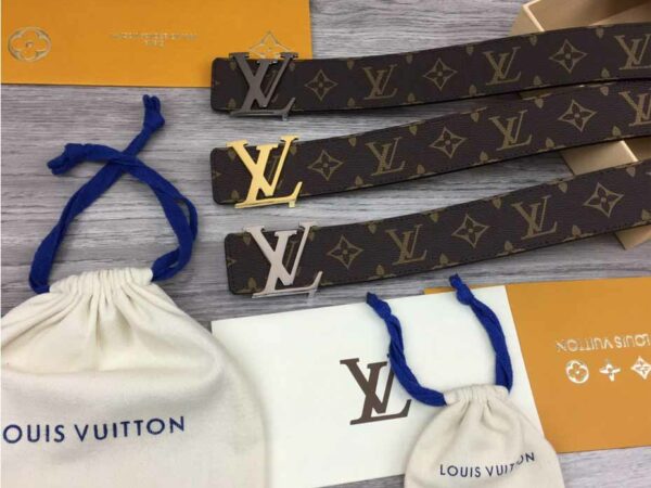 Thắt lưng Louis Vuitton Monogram Canvas Initiales 40mm like auth dây hoa nâu