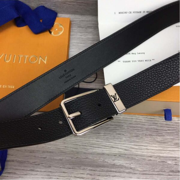 Thắt lưng Louis Vuitton Pont Neuf Taurillon like auth khóa kim màu trắng