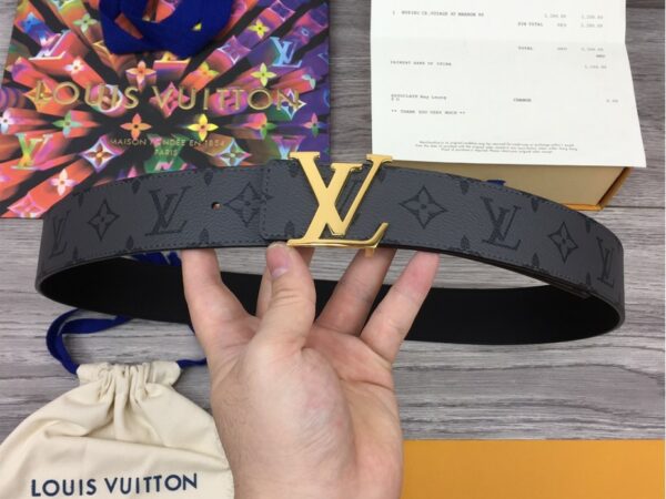 Thắt lưng Louis Vuitton Initials 40mm Reversible belt like auth họa tiết hoa khóa vàng