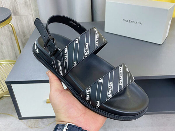 Dép Balenciaga Sandal Like Auth họa tiết logo chữ chéo màu đen