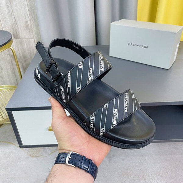 Dép Balenciaga Sandal Like Auth họa tiết logo chữ chéo màu đen