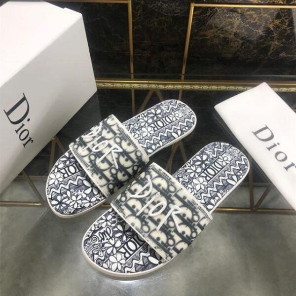 Dép Dior like auth đế họa tiết hoa văn chữ logo